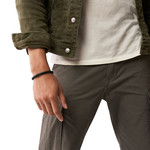 Bracelet FOSSIL acier cuir marron 19,5 cm - vue porté 1