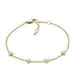Bracelet FOSSIL acier inoxydable doré zirconias 19 cm - vue 1