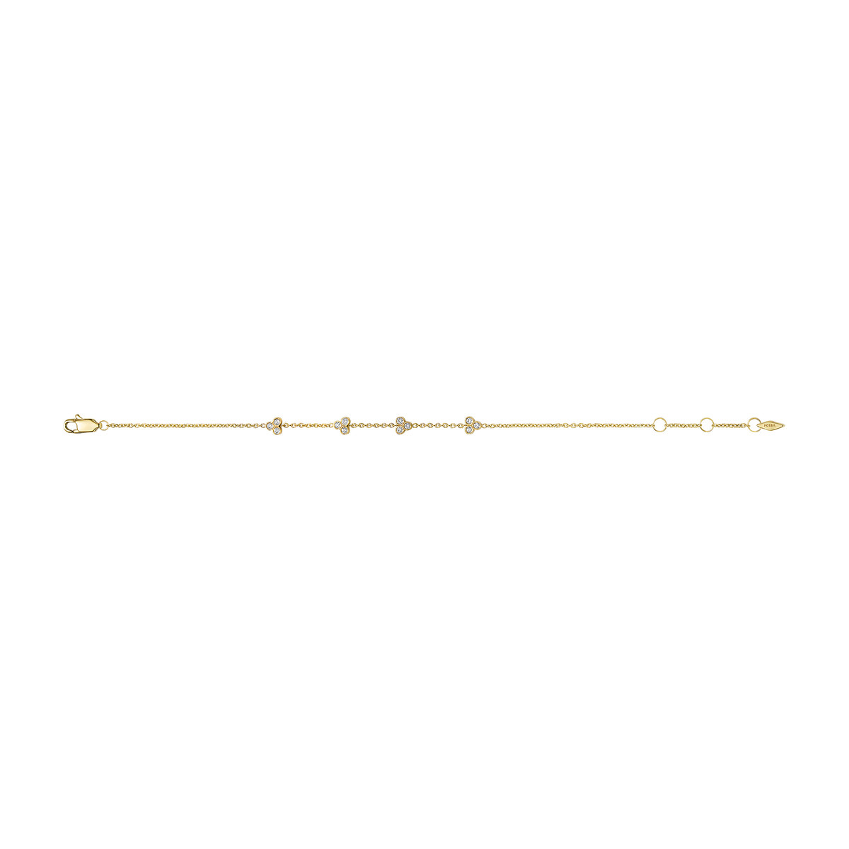 Bracelet FOSSIL acier inoxydable doré zirconias 19 cm - vue 2