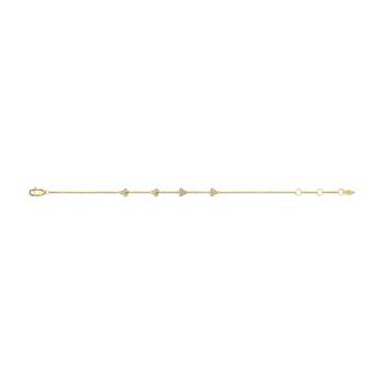 Bracelet FOSSIL acier inoxydable doré zirconias 19 cm