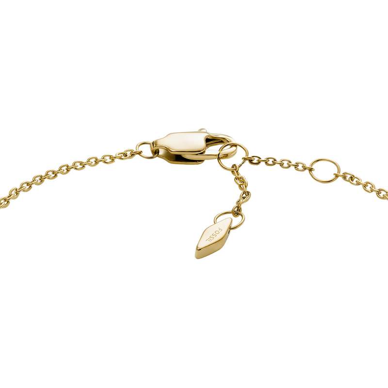 Bracelet FOSSIL acier inoxydable doré zirconias 19 cm - vue 3