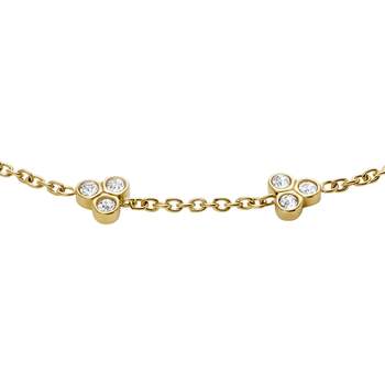 Bracelet FOSSIL acier inoxydable doré zirconias 19 cm