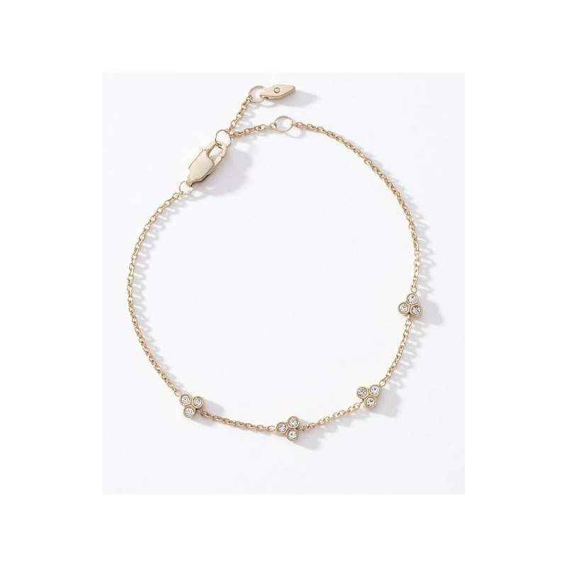 Bracelet FOSSIL acier inoxydable doré zirconias 19 cm - vue D3