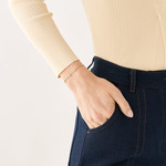 Bracelet FOSSIL acier inoxydable doré zirconias 19 cm - vue porté 2