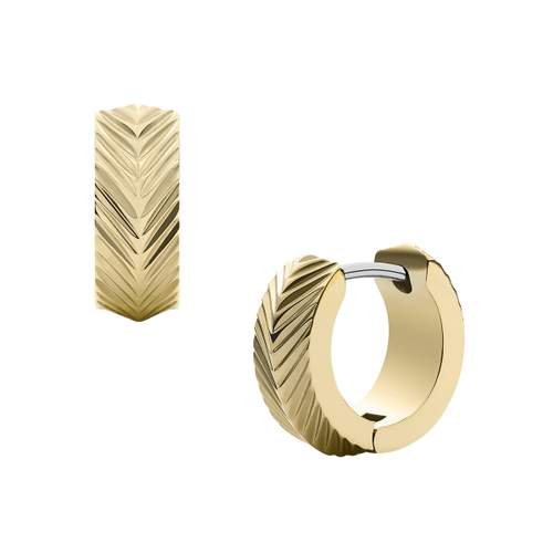 Créoles FOSSIL acier inoxydable doré 13,2 mm