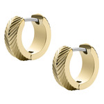 Créoles FOSSIL acier inoxydable doré 13,2 mm - vue 3