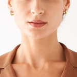 Créoles FOSSIL acier inoxydable doré 13,2 mm - vue porté 1