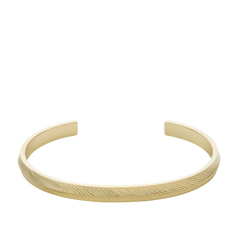 Bracelet FOSSIL acier doré inoxydable rigide - vue 1