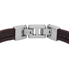 Bracelet FOSSIL acier cuir marron 19,5 cm - vue V3