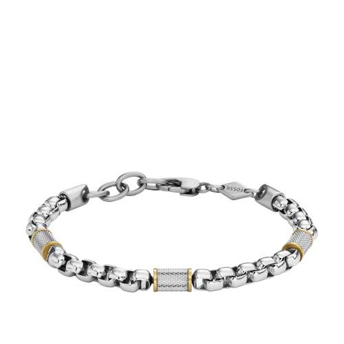 FOSSIL tweekleurige roestvrij stalen armband 19,5 cm