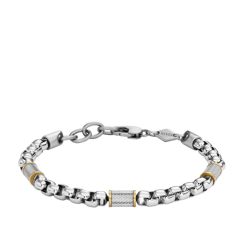 Bracelet FOSSIL acier inoxydable bicolore 19,5 cm - vue 1