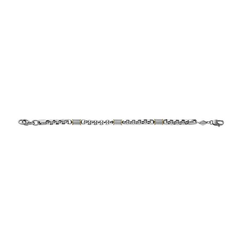 Bracelet FOSSIL acier inoxydable bicolore 19,5 cm - vue 2