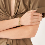 Bracelet FOSSIL acier inoxydable doré 190 cm - vue porté 1