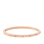Bracelet FOSSIL acier inoxydable doré rose rigide - vue 1