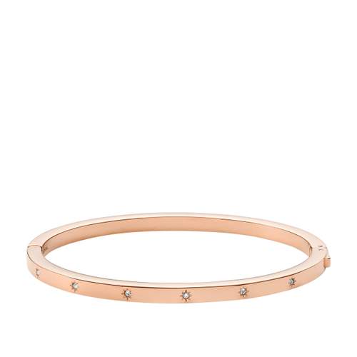 Bracelet FOSSIL acier inoxydable doré rose rigide