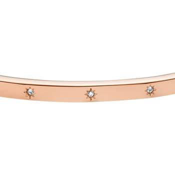 Bracelet FOSSIL acier inoxydable doré rose rigide