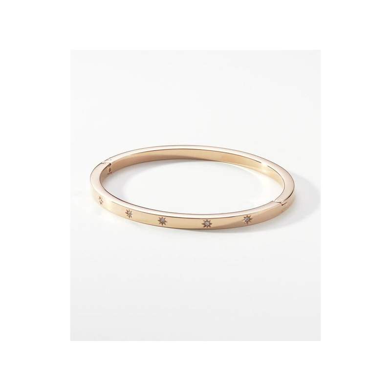 Bracelet FOSSIL acier inoxydable doré rose rigide - vue D2