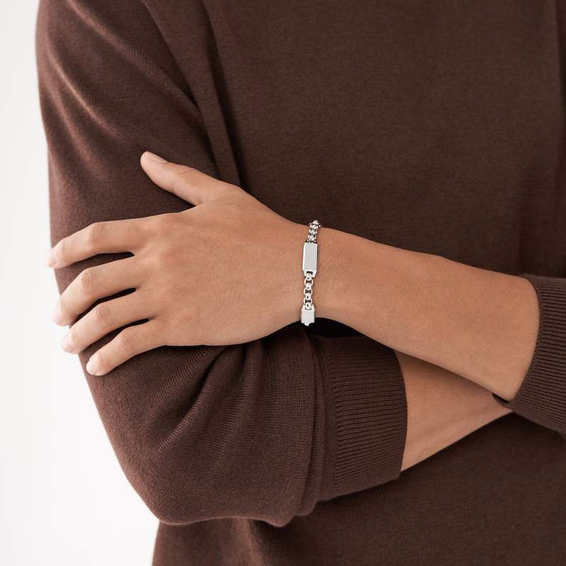 Bracelet FOSSIL acier inoxydable 22,5 cm - vue porté 1