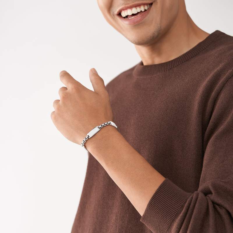 Bracelet FOSSIL acier inoxydable 22,5 cm - vue porté 2