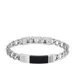 Bracelet FOSSIL acier inoxydable résine noire 20,5 cm - vue 1