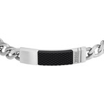 Bracelet FOSSIL acier inoxydable résine noire 20,5 cm - vue D1