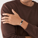 Bracelet FOSSIL acier inoxydable résine noire 20,5 cm - vue porté 1