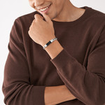 Bracelet FOSSIL acier inoxydable résine noire 20,5 cm - vue porté 2