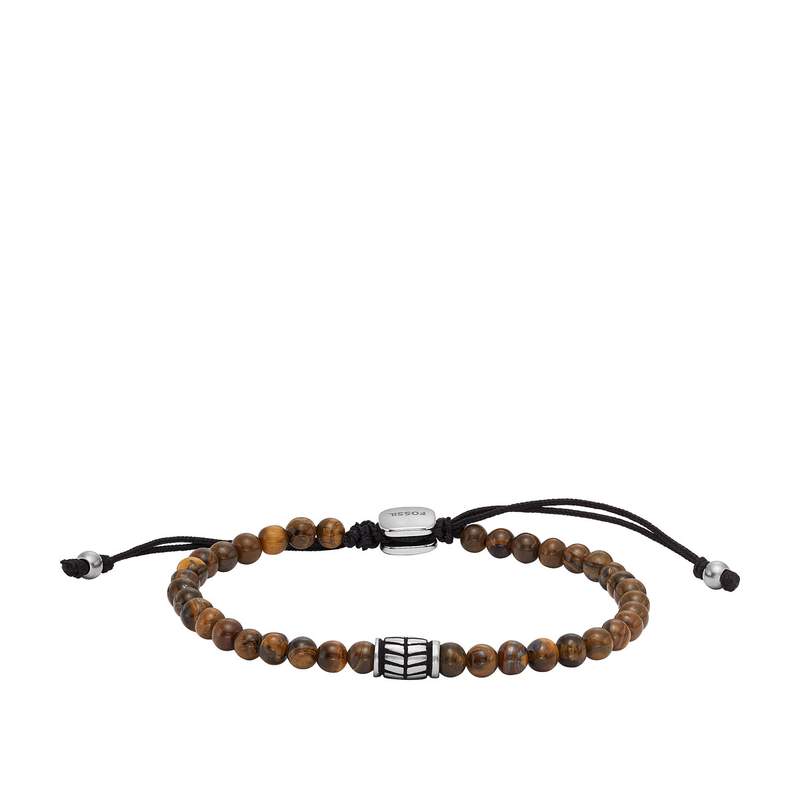 Bracelet FOSSIL acier inoxydable oeil de tigre - vue 1