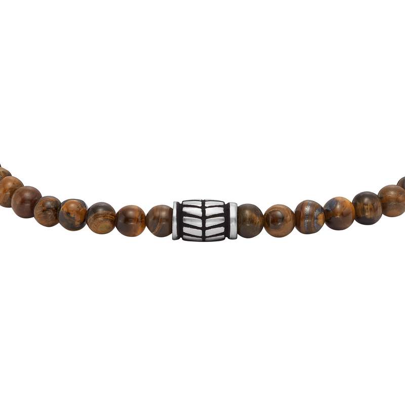 Bracelet FOSSIL acier inoxydable oeil de tigre - vue D1