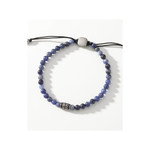 Bracelet FOSSIL acier inoxydable cordon noir sodalites - vue D2