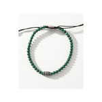 Bracelet FOSSIL acier inoxydable cordon noir malachites - vue D2