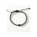Bracelet FOSSIL acier inoxydable cordon noir hématites - vue D2