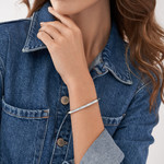 Bracelet FOSSIL acier jonc rigide - vue porté 1