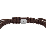 Bracelet FOSSIL acier cordon brun et sodalites - vue 3