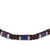 Bracelet FOSSIL acier cordon brun et sodalites - vue VD1