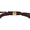 Bracelet FOSSIL acier inoxydable doré cordon brun et oeil de tigre - vue V3