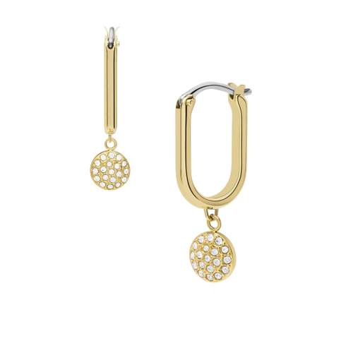 Boucles d'oreilles FOSSIL acier inoxydable doré crital