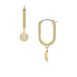 Boucles d'oreilles FOSSIL acier inoxydable doré crital - vue 2