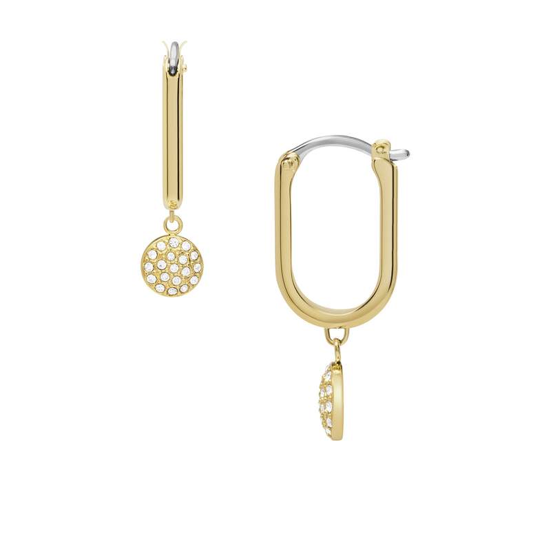 Boucles d'oreilles FOSSIL acier inoxydable doré crital - vue 2