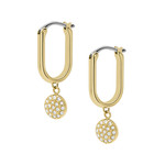 Boucles d'oreilles FOSSIL acier inoxydable doré crital - vue 3