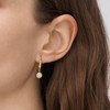 Boucles d'oreilles FOSSIL acier inoxydable doré crital - vue Vporté 1