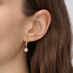 Boucles d'oreilles FOSSIL acier inoxydable doré crital - vue porté 1