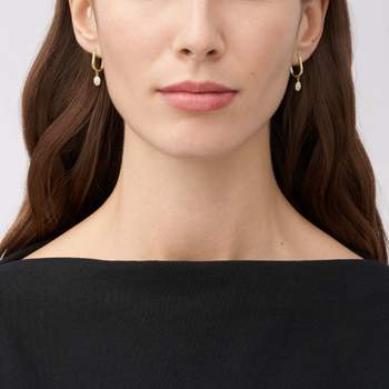 Boucles d'oreilles FOSSIL acier inoxydable doré crital