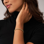 Bracelet FOSSIL acier inoxydable doré - vue porté 1