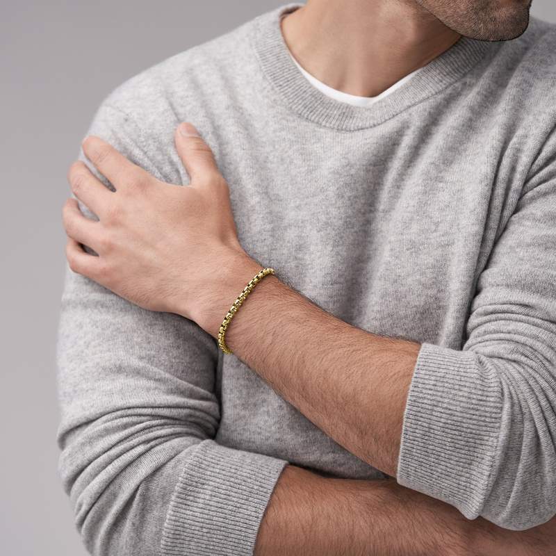 Bracelet FOSSIL acier inoxydable doré - vue porté 3