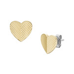 Boucles d'oreilles FOSSIL Harlow Hearts acier inoxydable doré - vue 1