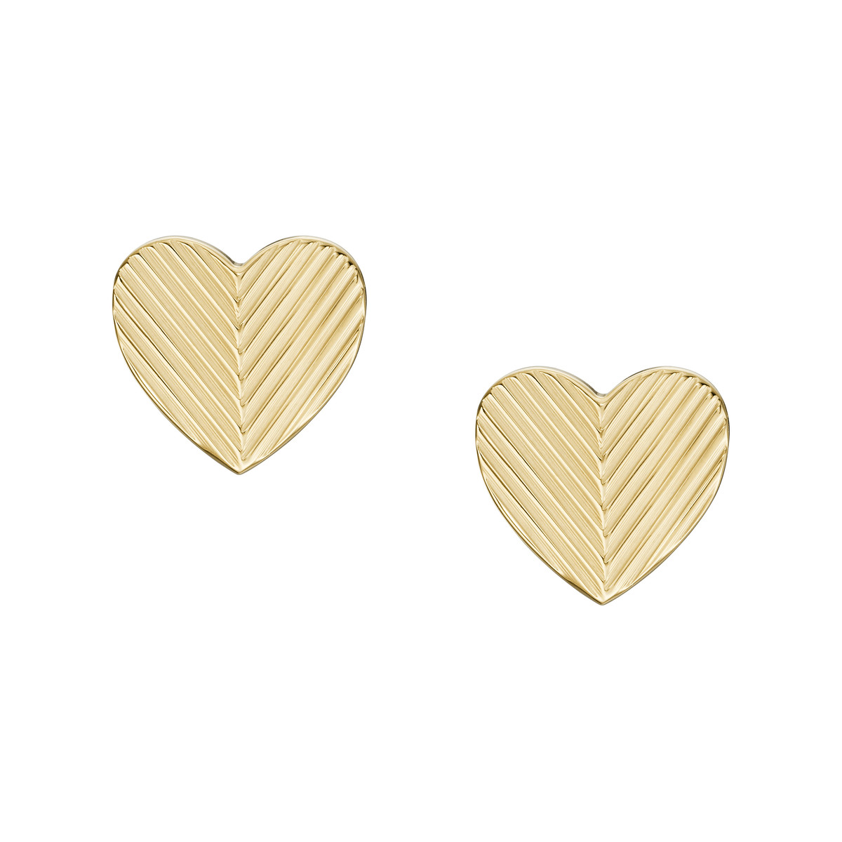 Boucles d'oreilles FOSSIL Harlow Hearts acier inoxydable doré - vue 2