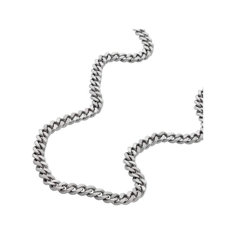 Collier FOSSIL Harlow Linear Texture acier inoxydable - vue D1
