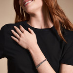 Bracelet FOSSIL Harlow Linear Texture acier inoxydable - vue porté 1