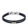 Bracelet FOSSIL acier cuir bleu marine - vue V1